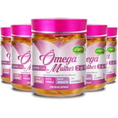 Kit 5 Ômega 3,6 e 9 mulher 1000mg Unilife 60 cápsulas