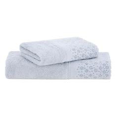 Buddemeyer Jogo de Toalhas Lovely Banho Cinza 2 peças