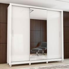 Guarda Roupa Clara Plus Casal 3 Portas Carioca Móveis Branco