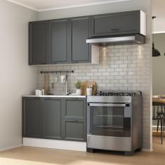 Cozinha Compacta 3 Peças 2 Aéreos 1 Balcão Soho Cabecasa Madeiramadeira Branco/Grafite