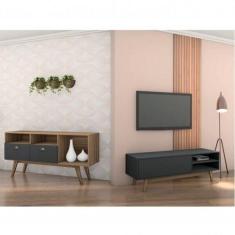 Conjunto Rack Para Tv Até 48 Polegadas 1 Porta E Rack Para Tv Até 65 P