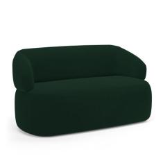 Sofá Orgânico 02 Lugares Living Glee 140cm Veludo Verde Escuro - Desk 