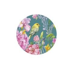 Sousplat Pássaros Rosas - NSW, com base, 1 Peça