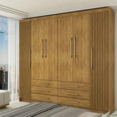 Guarda-Roupa Casal Ele e Ela 6 Portas 6 Gavetas Nature/Brisa - Panoram