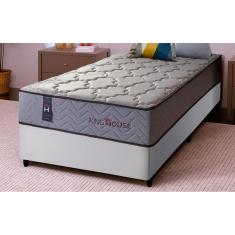 Conjunto Cama Box Magnético Solteiro Soft Relax Bege 96x203x63