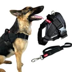 Coleira Peitoral com Guia para Cachorro Estilo SWAT - Tamanho Grande -
