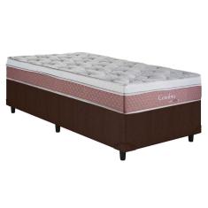 Cama Box Solteiro: Colchão Molas Herval Maxspring Coimbra + Base Crc Courano Brown(88X188)