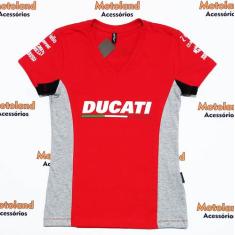 Camisa Baby Look Feminina Ducati Vermelha - All 253