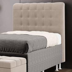 Cabeceira Dama 90 para Cama de Solteiro Sued Bege Aradecor