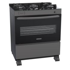 Fogao 5 Bocas Venax Picasso Vitreo Grafite Gas Glp