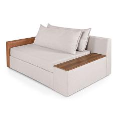 sofá-cama casal 2 lugares com baú lateral panamá linho gelo