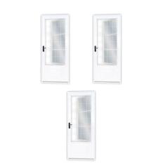 Kit com 3 Portas de Aço Postigo 215x85cm com Grade Quadrada Minas Sul MGM Branco