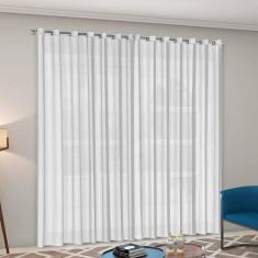 Cortina Voil Priori Sala Quarto 4,00x2,80 Ilhós Cromado - Paulo Cezar 