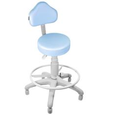 Cadeira Mocho Azul Claro Base Cinza Caixa Com Aro Com Sapata - ULTRA M