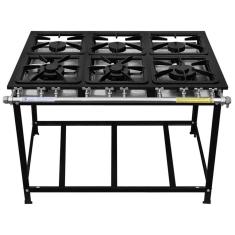 Fogão Serv Kenok 6 Bocas 3 Duplas Baixa Pressão Fbse6b.813