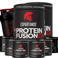 Kit 2x Whey Protein Fusion + 2x Bcaa + 2x Creatina + 2x Glutamina + Co
