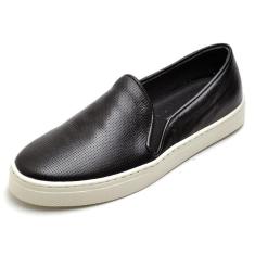 Tenis Slip On Iate Couro Feminino Calce Facil Moderno Palmilha Conforto-Feminino