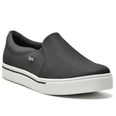 Tênis Casual Feminino Slip On Preto Branco Via Marte 016-009-01-Feminino