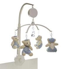 Potinho de Mel Móbile Musical Ursinho Berço Quarto Bebê Menino Azul