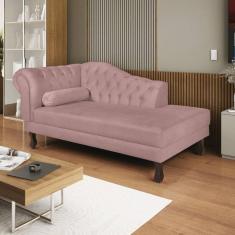 Diva Recamier Dora 130cm Lado Direito Linho Rose