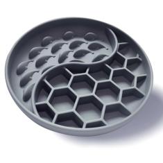 Tigelas de alimentação lenta para cães, tigelas de silicone para gatos com ventosas, antiasfixia, design antiderrapante, reduz o tédio, a ansiedade, ideal para cães e gatos médios a pequenos (cinza)