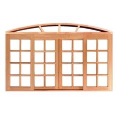 Janela de Madeira Vitro de Correr Quadriculado em Arco de Cedro Arana 