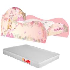 Cama Solteiro 88 Infantil Com Colchão Menina Carro Corrida Stock Car A