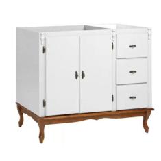 Balcão para Pia 2 Portas + 3 Gavetas Pés Luiz XV- Tommy Design - Meyer
