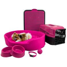 Kit Pet Pequeno Cama Europa Sanitário Transporte Acessórios - Supri Pe