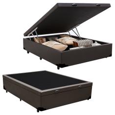 Cama Box Baú Viúva SerenePrime Sintético Marrom 44x128x188