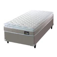 Cama Box Solteiro Colchão de Espuma D33 Millenium Pillow Top 88x188x57cm Bege Bege