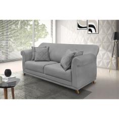 Sofá 2 Lugares 180cm Veludo Arras Spezzia Decor Cinza
