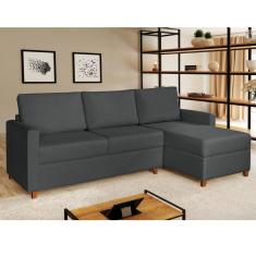 Sofá 3 Lugares Com Chaise Moov Yescasa Cinza