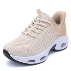 MAYKX Tênis feminino Air Slip on para caminhada, mãos livres, confortável, tênis de corrida, academia, atlético, treino, corrida EUA 6-11, Bege, 36