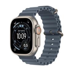 Apple Watch Ultra 3 GPS + Cellular - Caixa natural de titânio – 49 mm - Pulseira Oceano azul-âncora