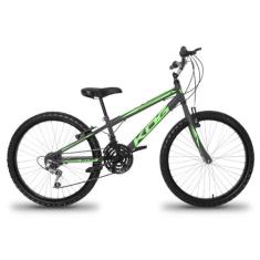 Bicicleta Infantil Aro 24 Alumínio KOG Masculina 18v Shimano, Grafite,