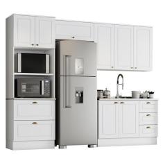 Cozinha Completa Americana 4 Peças Branco Com Torre Quente 2 Fornos - Móveis Henn Branco