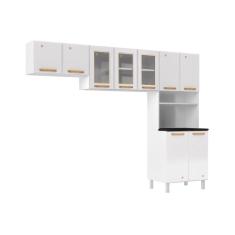 Cozinha Compacta Diamante 3 Peças (2 Armários + 1 Paneleiro) Branco - Telasul