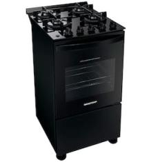 Fogão Brastemp 4 Bocas BFO4VAE com Mesa de Vidro, Grades Duplas de Ferro Fundido e Acendimento Automático Bivolt – Preto