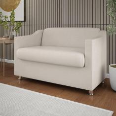 Namoradeira Elegante Sala, Quarto Suede Balaqui Decor bege