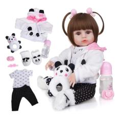 Boneca Bebê Reborn Realista Brastoy Silicone Conjunto De Roupa Chupeta