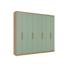 Guarda-Roupa 8 Portas THB Milan 5822 4 Gavetas Internas Capuccino/Menta SE