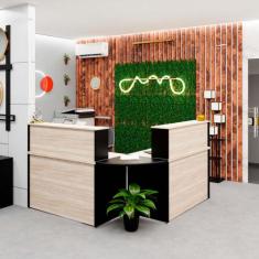 Balcão Atendimento De Canto Em L Recepção Consultório 120x60 NetMobil,