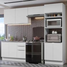 Armário de Cozinha Completa 270cm Stella Madesa 05, Branco