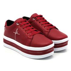 Tênis Feminino Bordado Fé Salto Com Detalhes Anabela Flatform Varias C