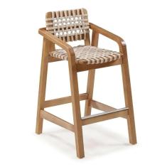 Banqueta Amores Alta Com Braço - Pinhão Com Corda Areia