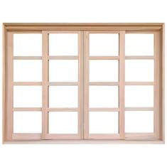 Janela de Madeira Vitro de Correr Florença Reto Padrão Cedro Batentes 