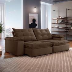 Sofá 4 Lugares Retrátil e Reclinável 250cm Espanha Veludo - Celflex