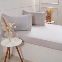 Jogo de Cama King Broderie 3 Pçs Bordado Inglês 193x203x40cm