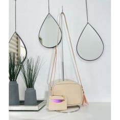 Bolsa Quadrada Feminina Com Alça Transversal de Regulagem Acompanha Um